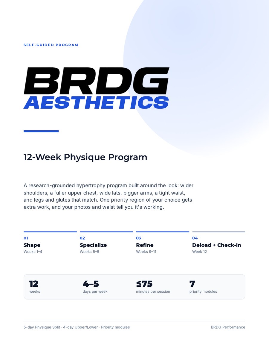 BRDG Aesthetics 12-Week Physique Program PDF cover